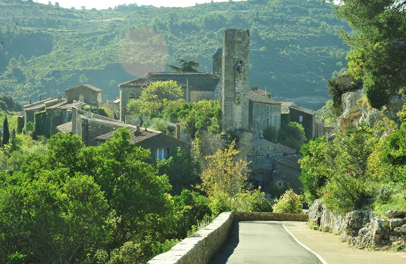 Beautiful medieval village architecture of Minerve in France 